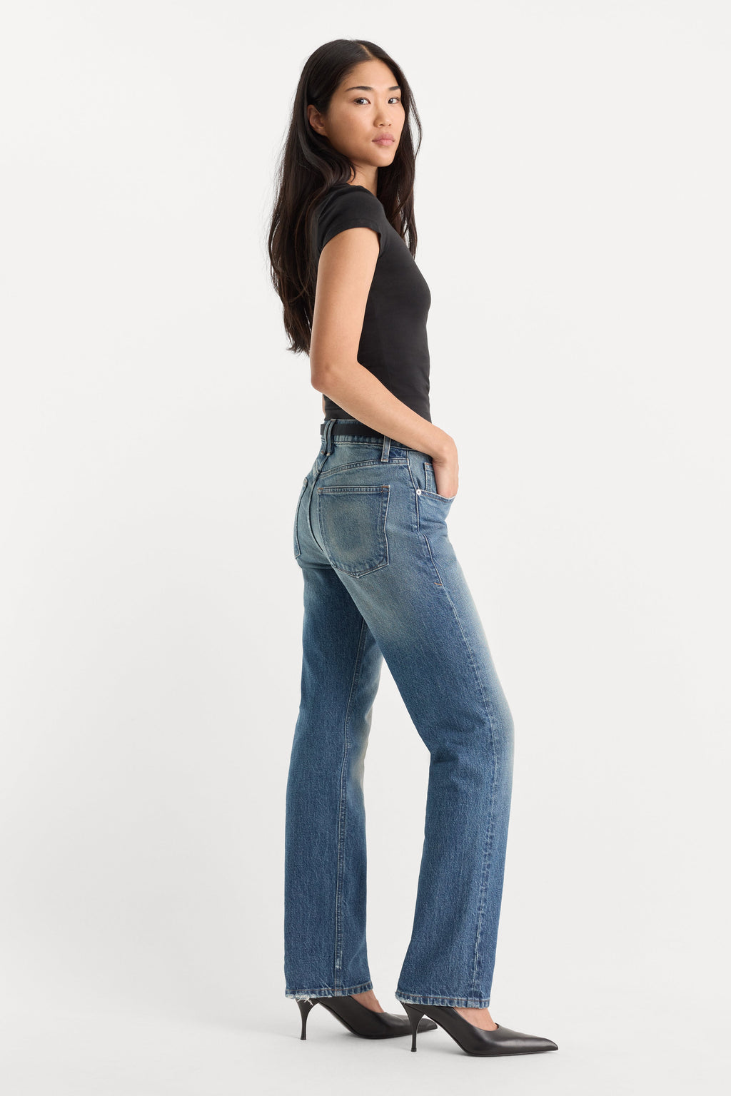 Premium VINTAGE STRAIGHT JEANS INDIGO1282