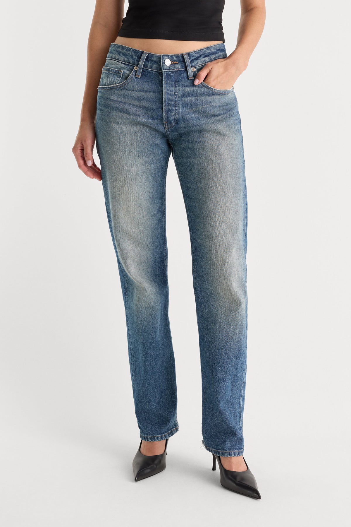 Premium VINTAGE STRAIGHT JEANS INDIGO1282