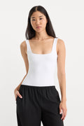 Premium SCULPTING MODERN TANK BODYSUIT WHITE001
