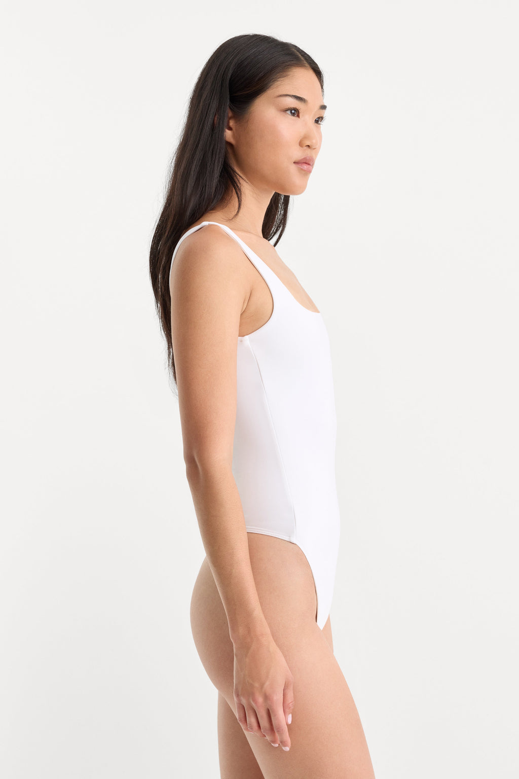 Premium SCULPTING MODERN TANK BODYSUIT WHITE001