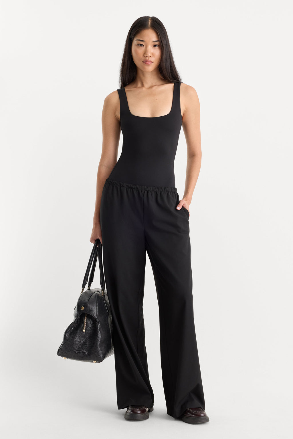 Premium SCULPTING MODERN TANK BODYSUIT BLACK