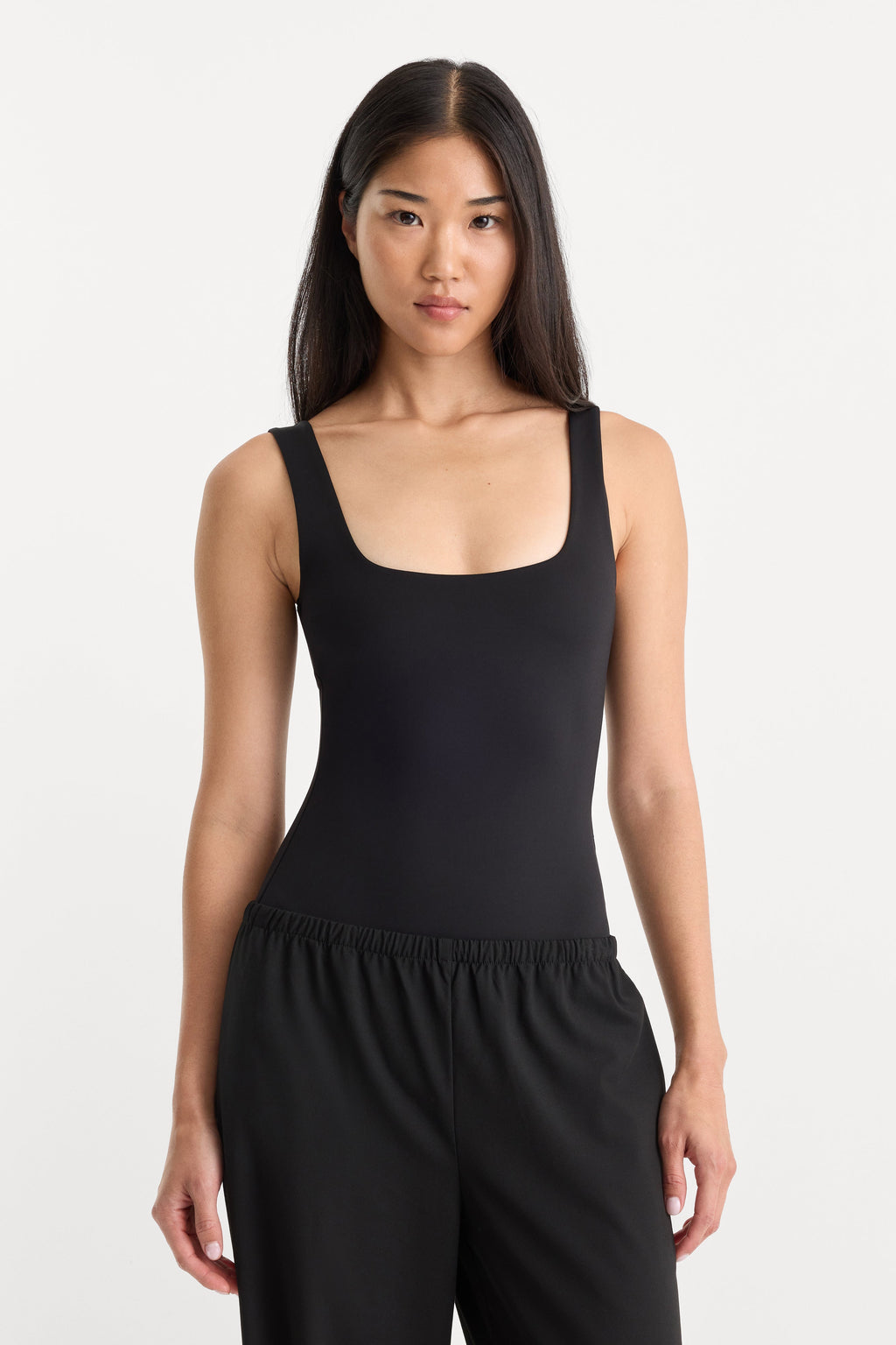 Premium SCULPTING MODERN TANK BODYSUIT BLACK