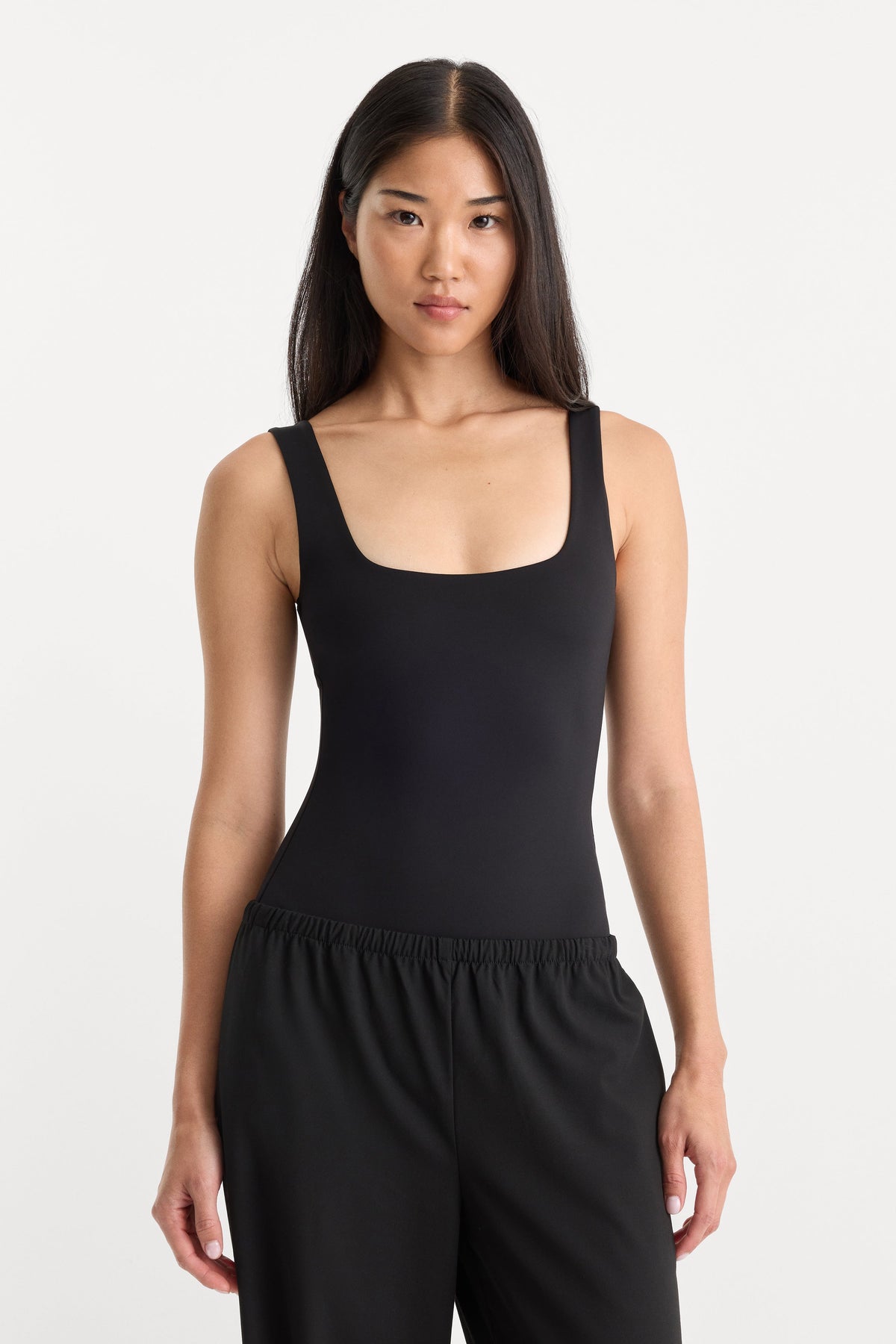 Premium SCULPTING MODERN TANK BODYSUIT BLACK