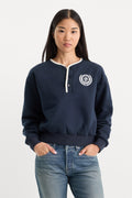 Premium THE BRUSHED FLEECE HENLEY NEW NAVY