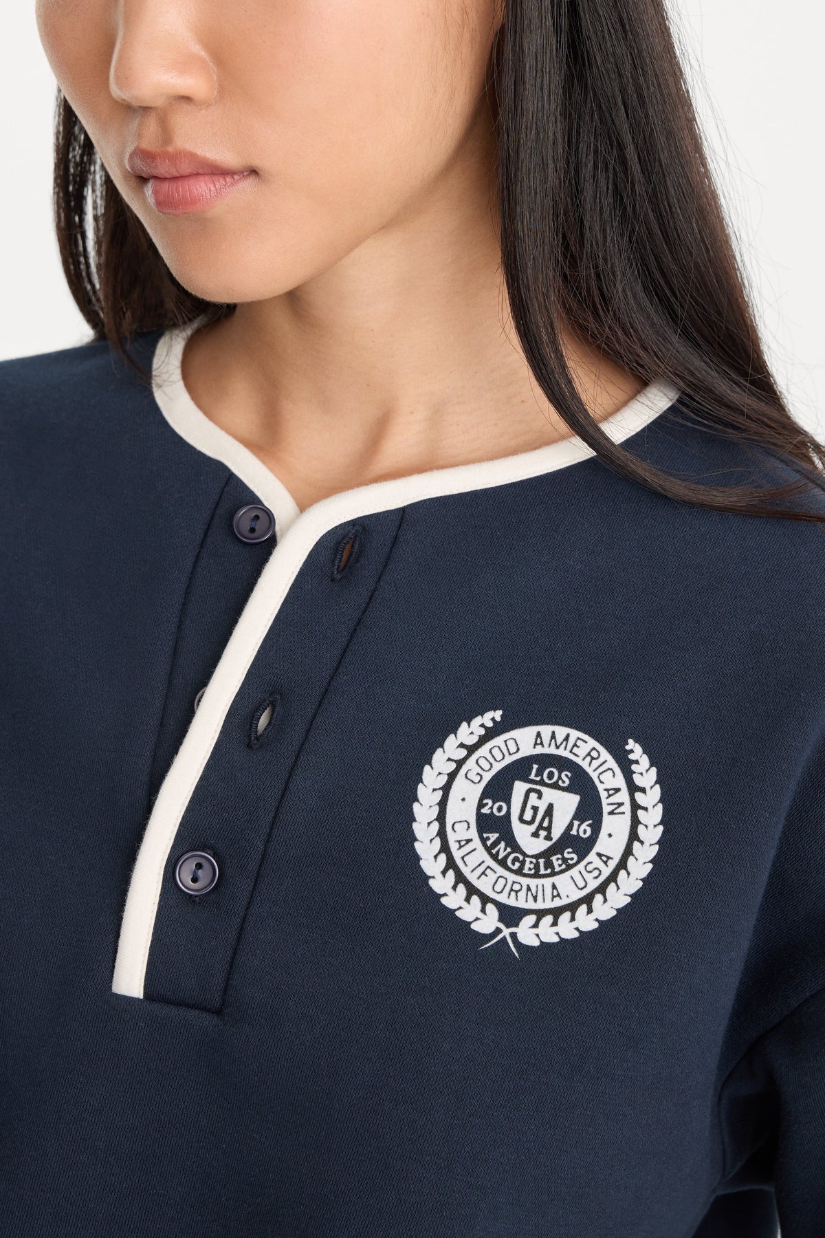 Premium THE BRUSHED FLEECE HENLEY NEW NAVY