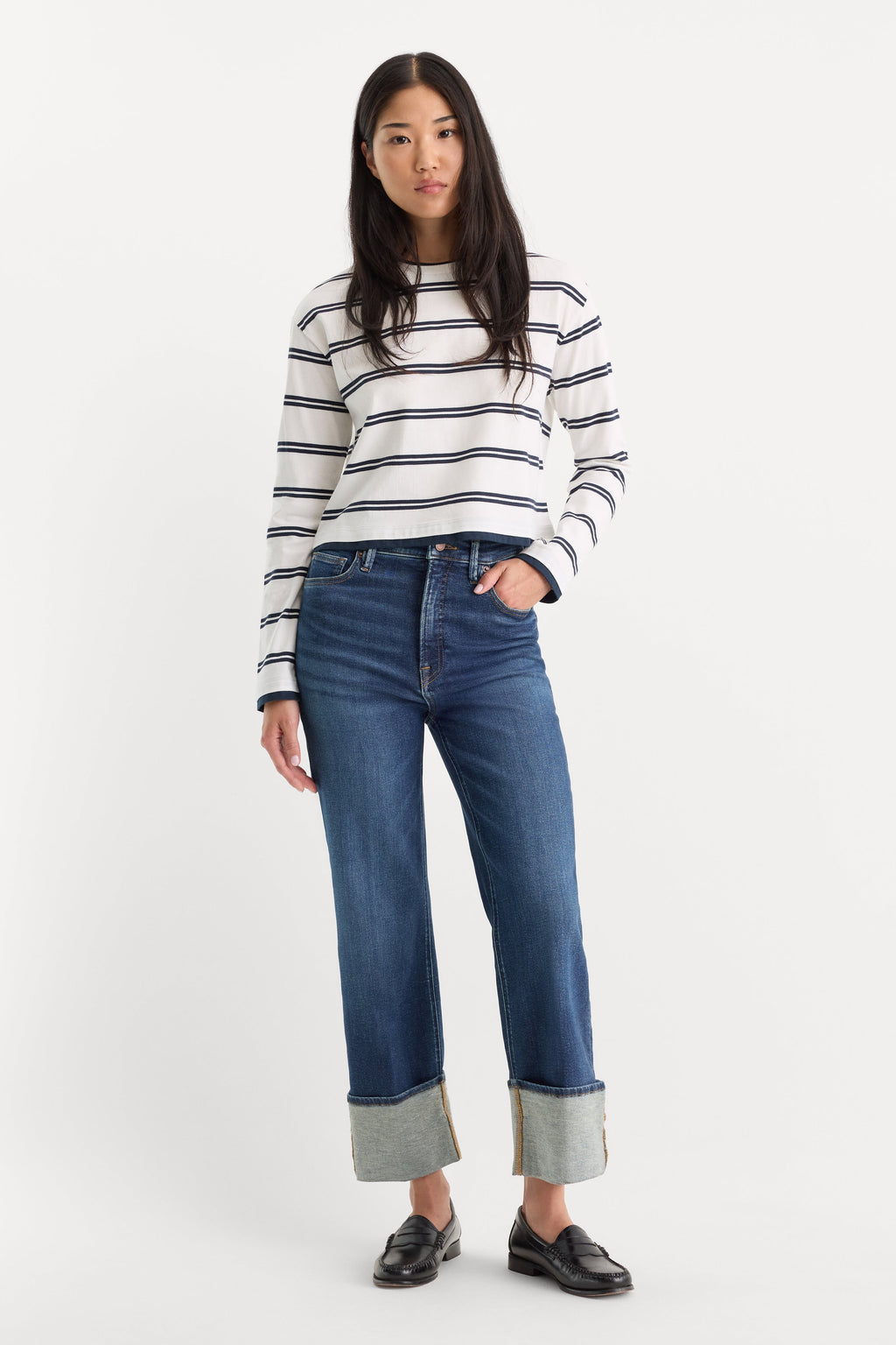 Premium GOOD TRUE STRAIGHT JEANS INDIGO1230