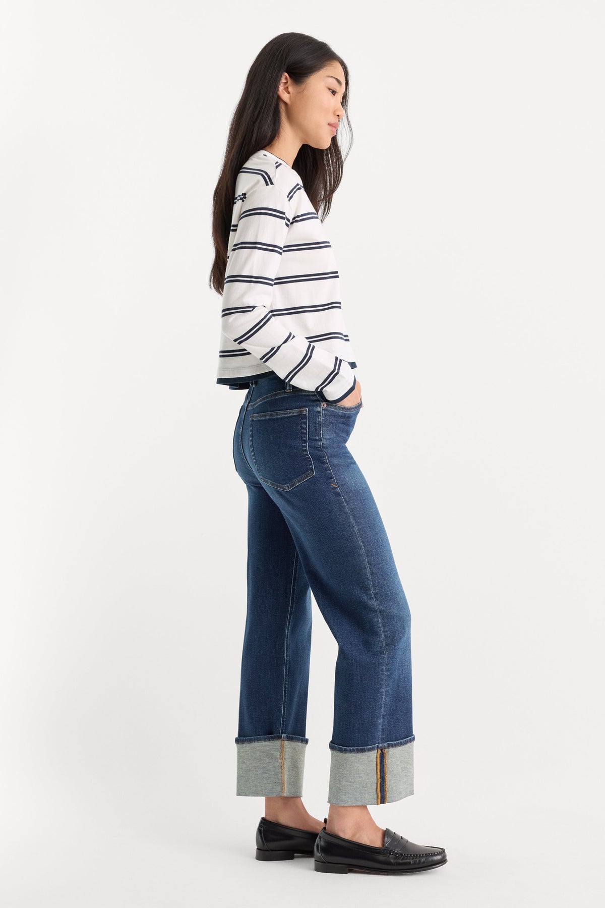 Premium GOOD TRUE STRAIGHT JEANS INDIGO1230