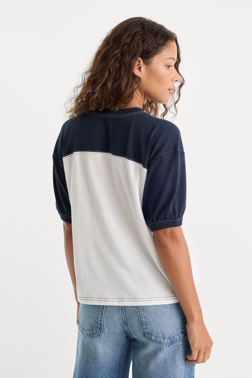 Premium THE COLORBLOCK GYM TEE NAVY WITH CHALK