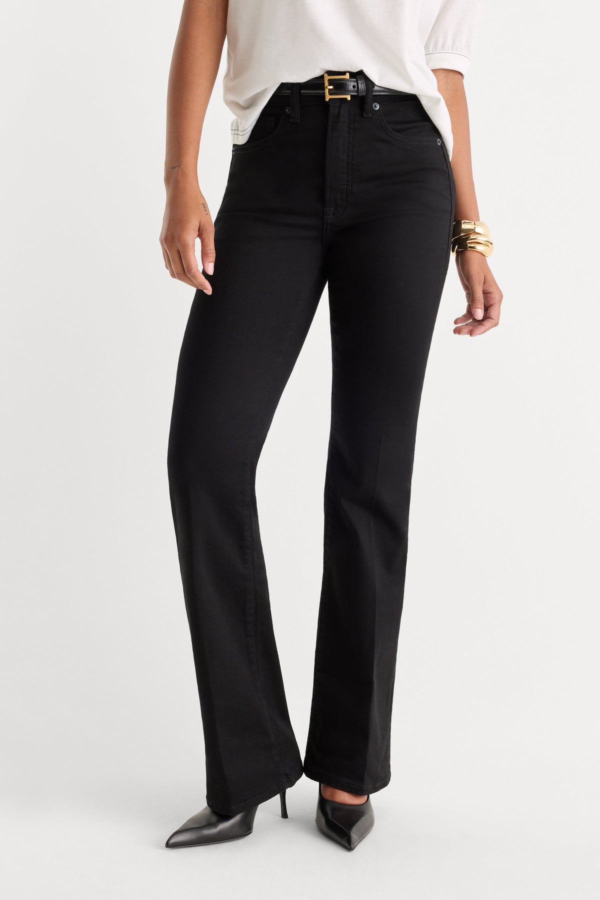 Premium ALWAYS FITS GOOD PETITE BOOTCUT JEANS BLACK001