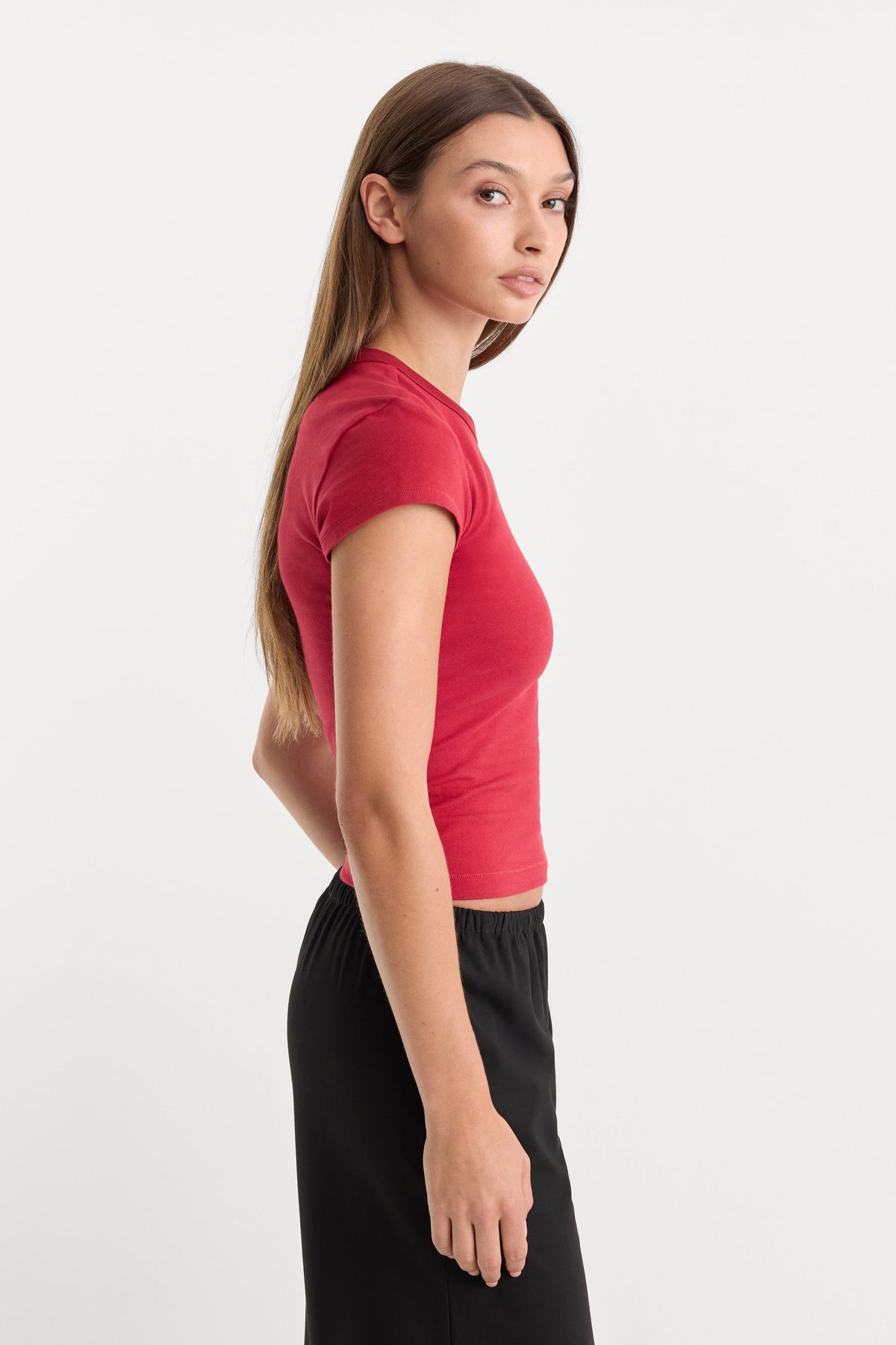 Premium THE CAP SLEEVE TEE CARMINE