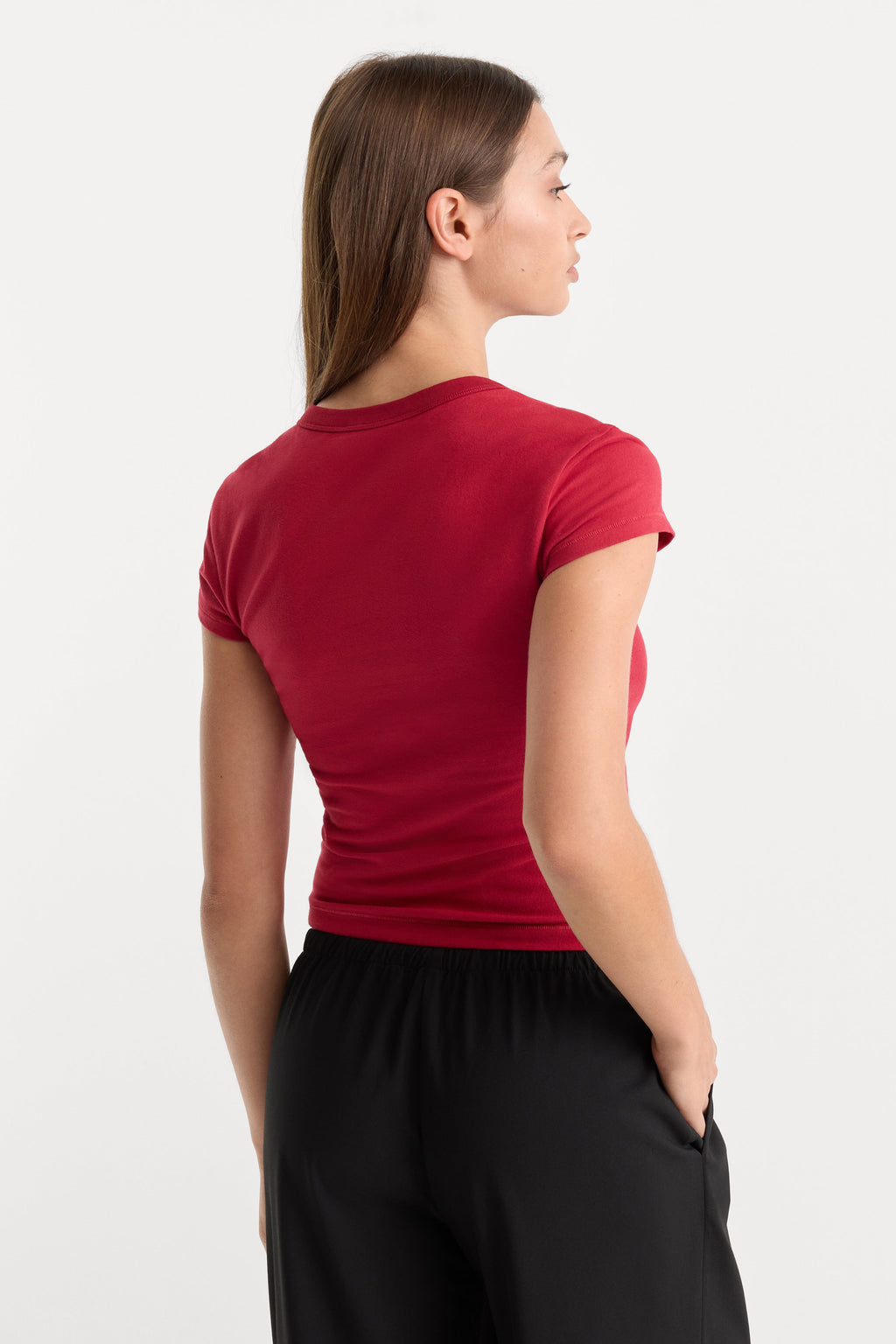 Premium THE CAP SLEEVE TEE CARMINE