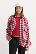 Premium THE CRINKLE EASY SHIRT CARMINE PLAID