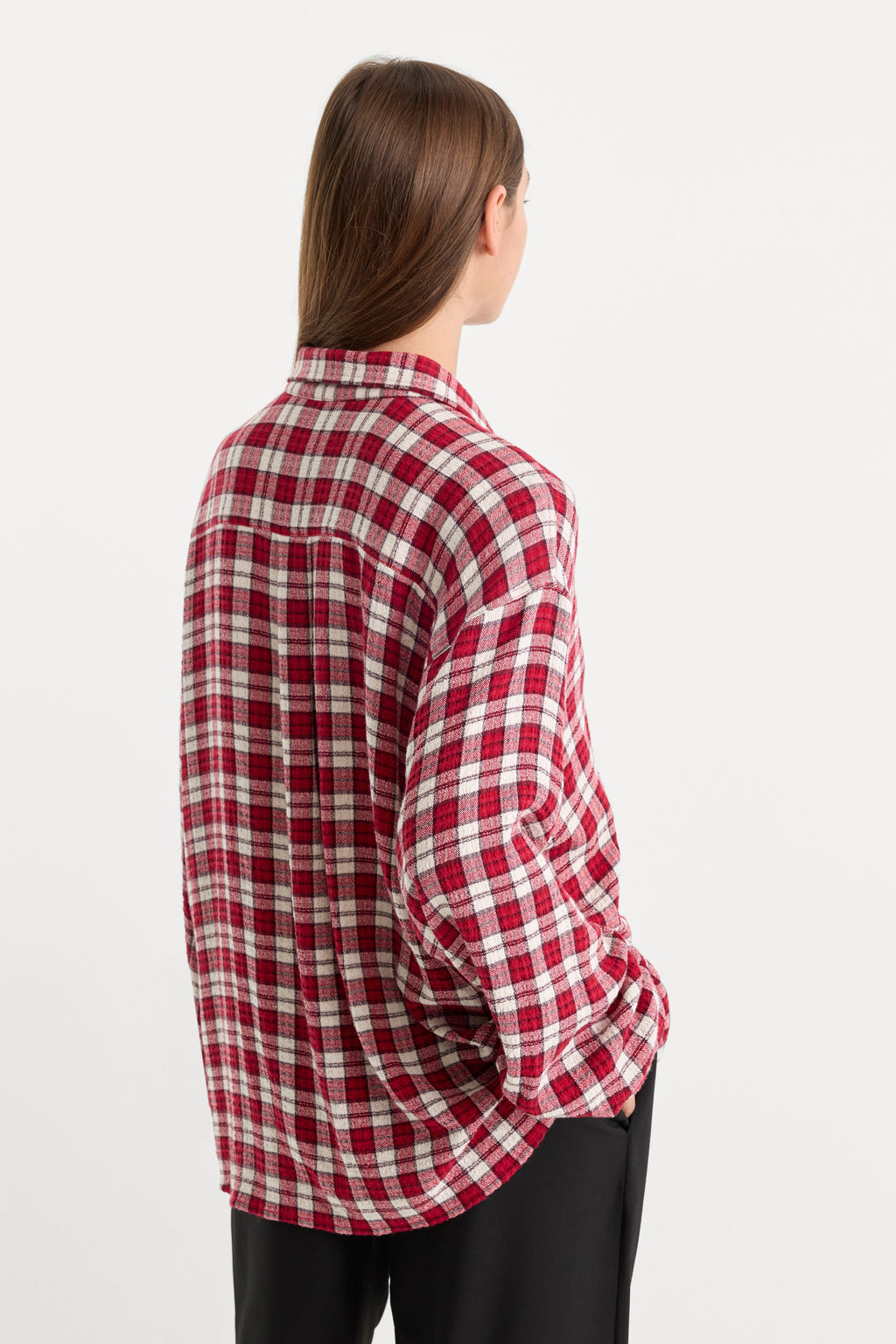 Premium THE CRINKLE EASY SHIRT CARMINE PLAID