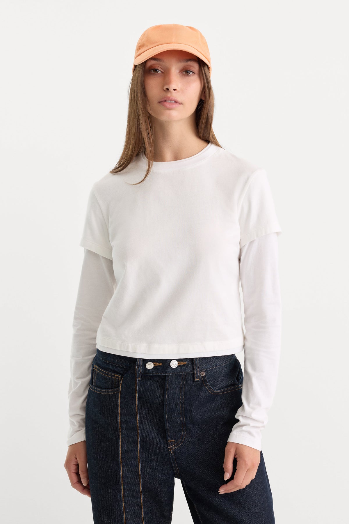 Premium THE COMBO LAYERED TEE CHALK WITH CHALK