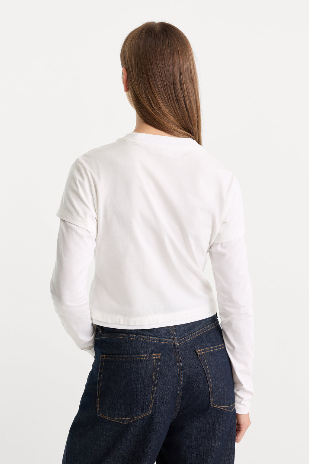 Premium THE COMBO LAYERED TEE CHALK WITH CHALK