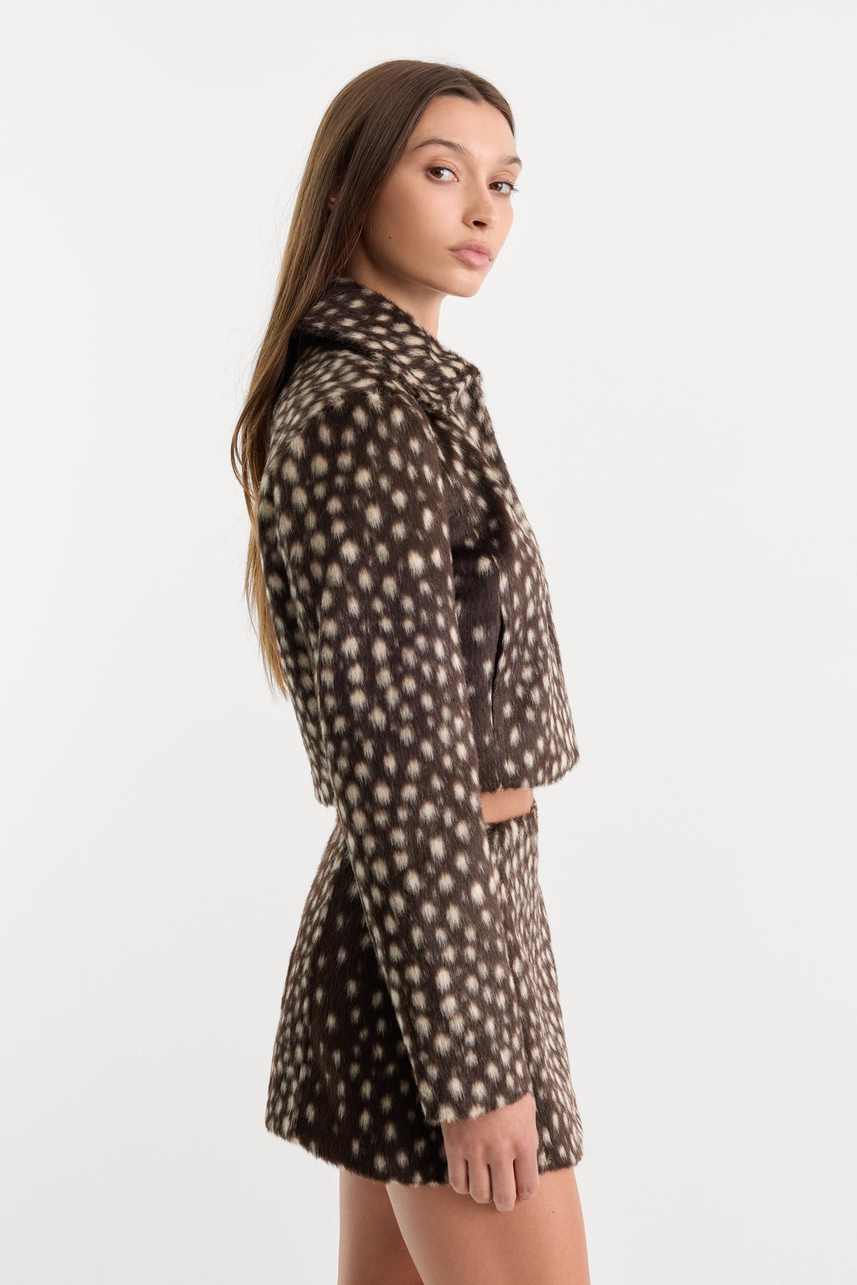 Premium THE PONYHAIR SWING JACKET DEEP CHOCOLATE FAWN