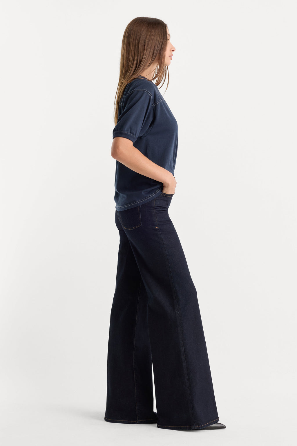 Premium GOOD WAIST PALAZZO JEANS RINSE