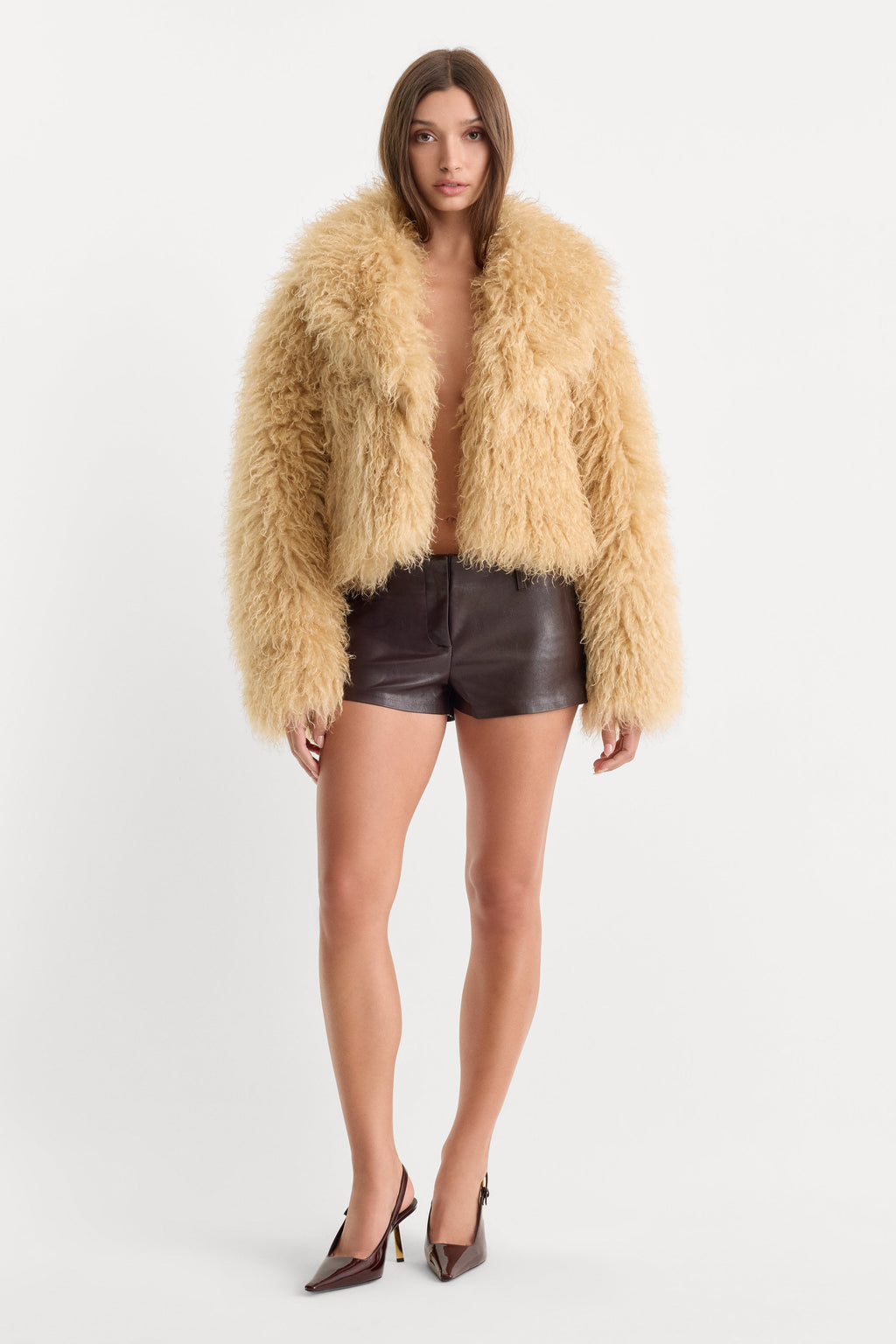 Premium THE FAUX FUR COAT SAND