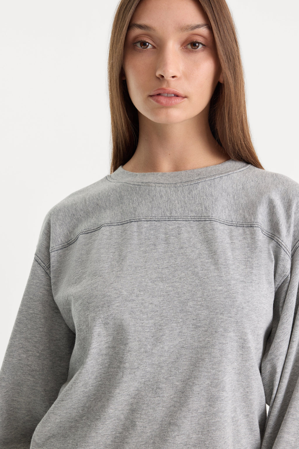 Premium THE LONG SLEEVE GYM TEE GREY MELANGE