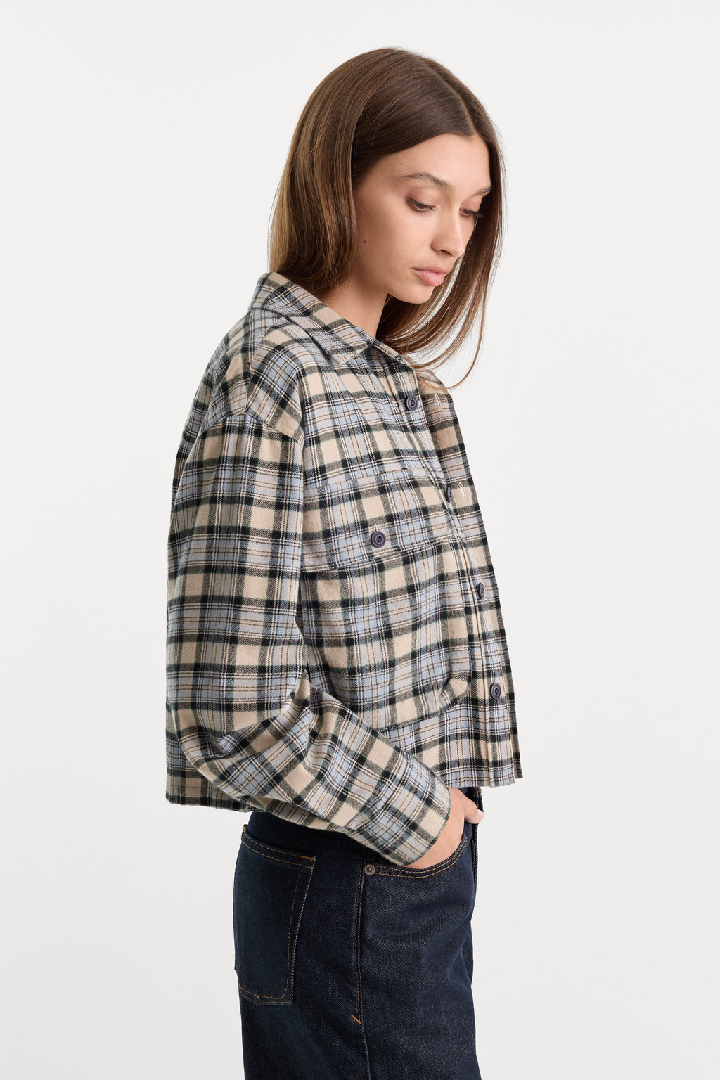 Premium THE PATCH POCKET SHIRT TAN PLAID