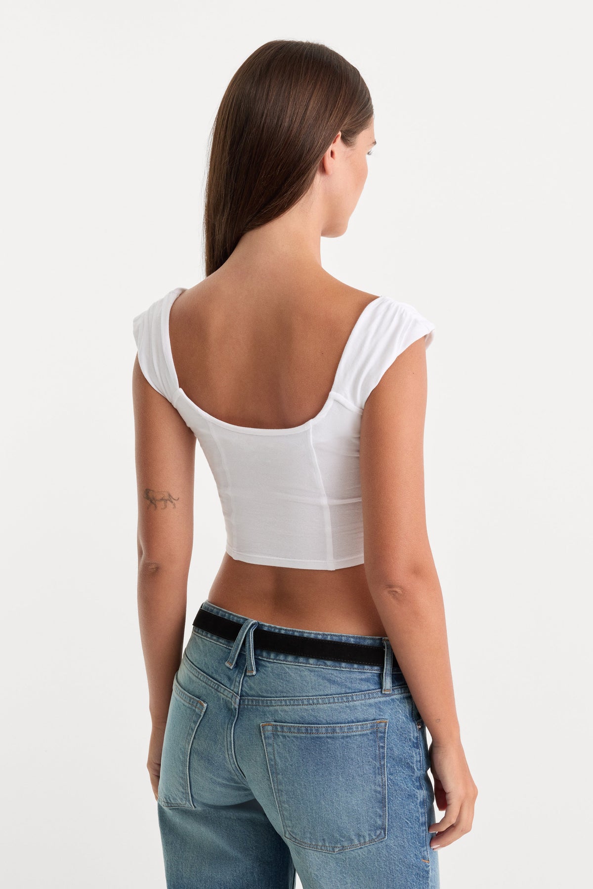 Premium DOLLY SUPER STRETCH CORSET TOP WHITE001