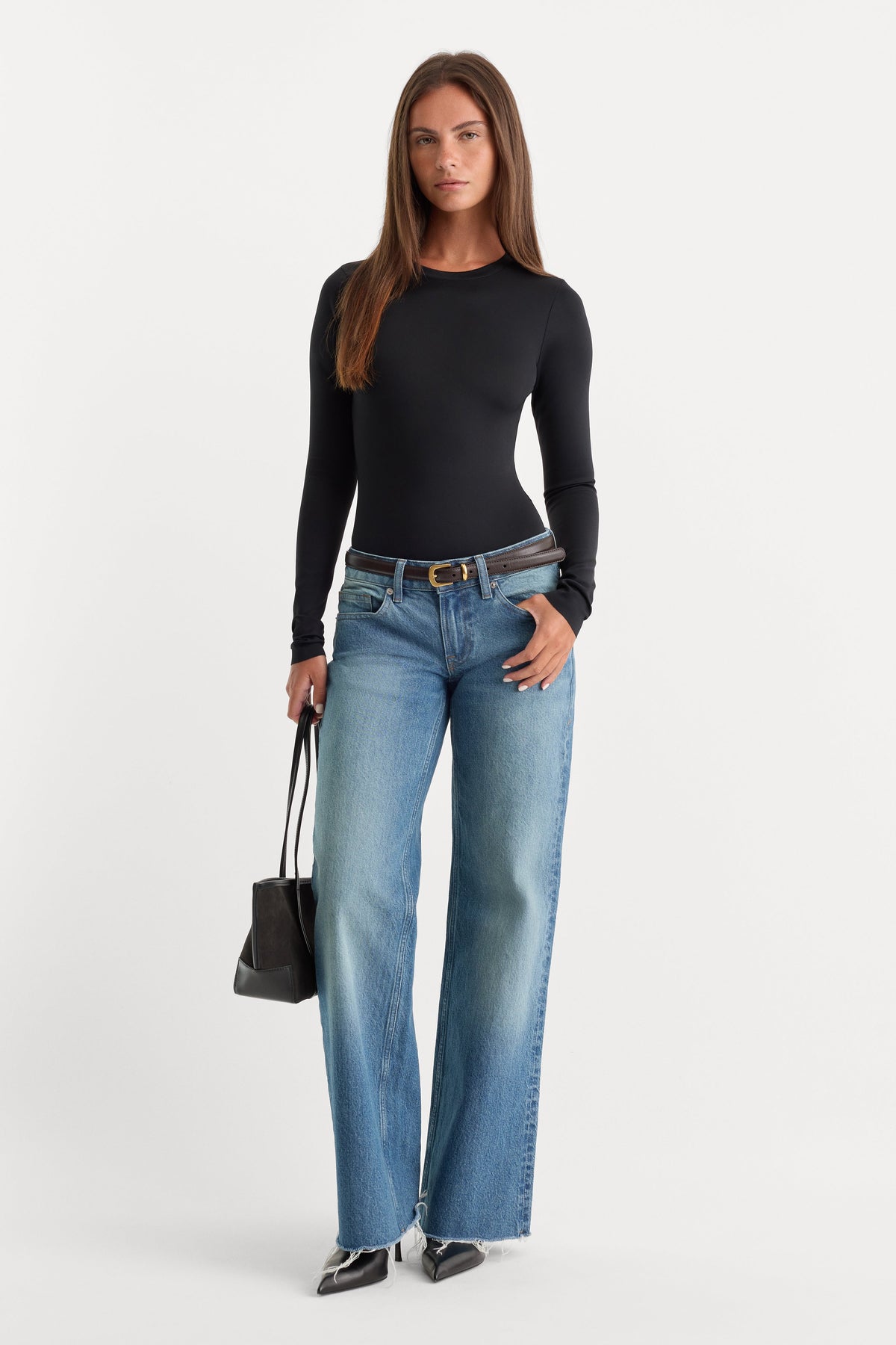 Premium THE SCULPTING MODERN LONG SLEEVE BODYSUIT BLACK