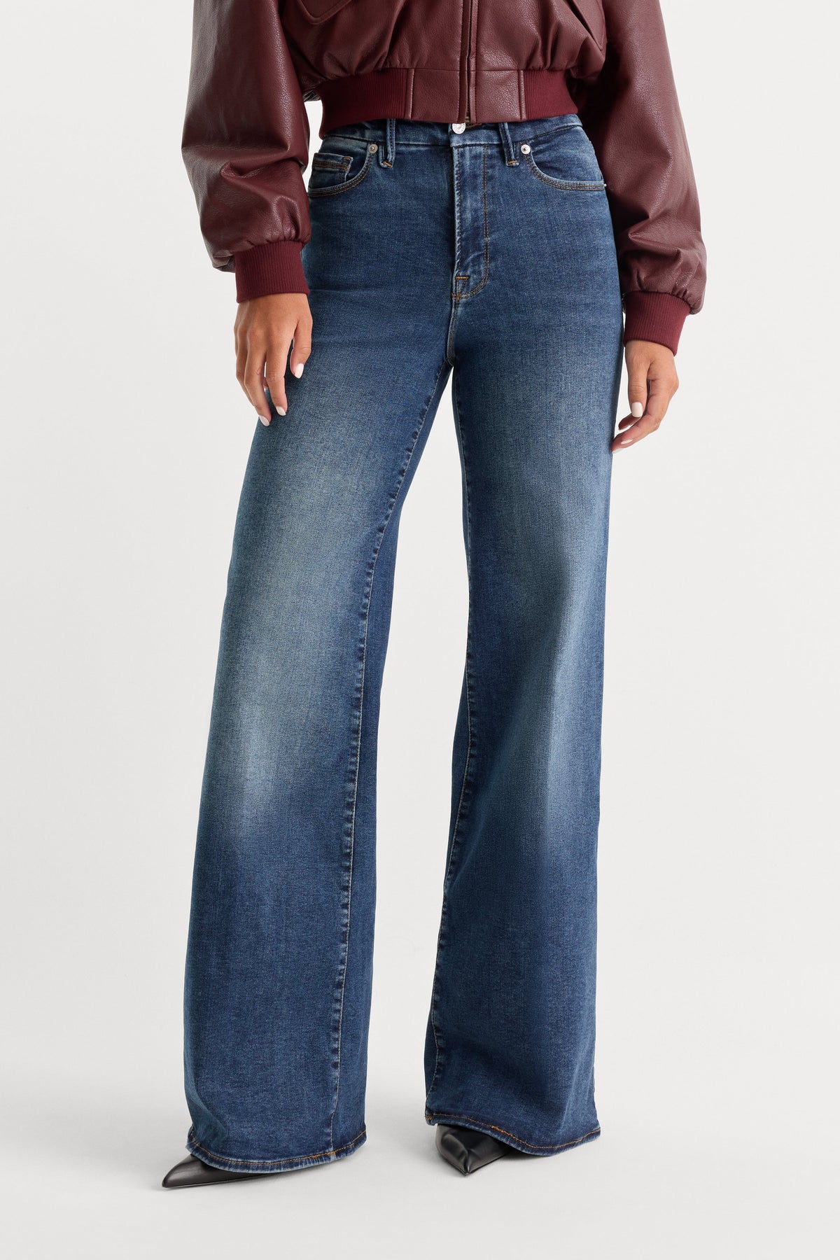 Premium GOOD WAIST PALAZZO JEANS INDIGO446