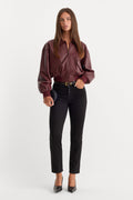 Premium NEVER FADE BUTTON FRONT GOOD LEGS STRAIGHT JEANS BLACK001