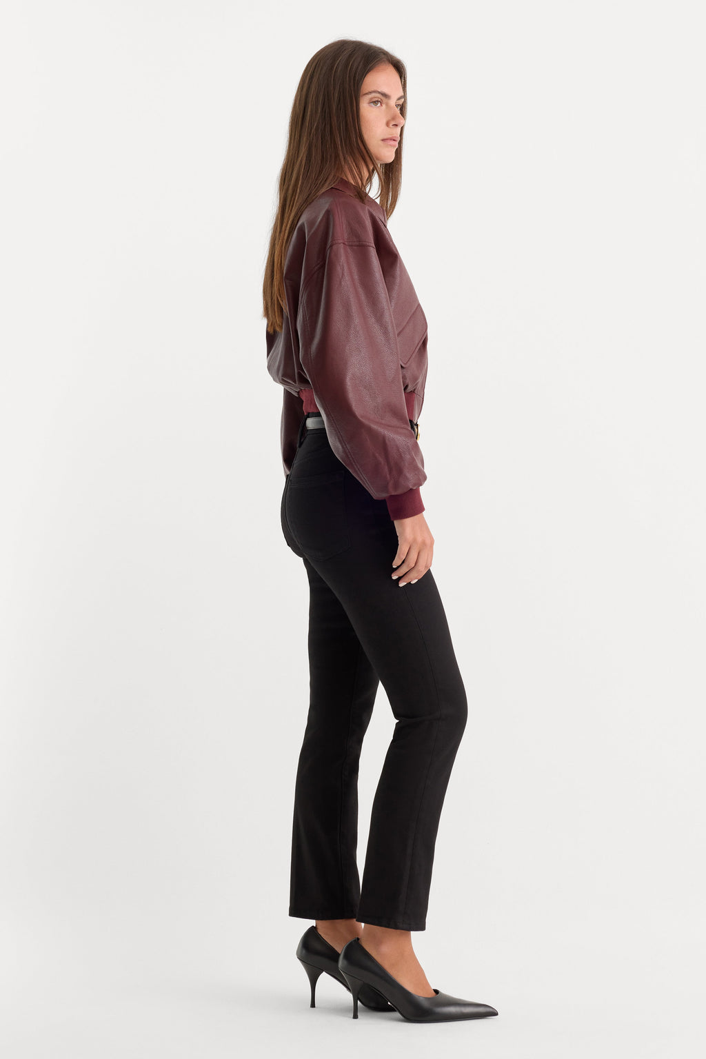 Premium NEVER FADE BUTTON FRONT GOOD LEGS STRAIGHT JEANS BLACK001