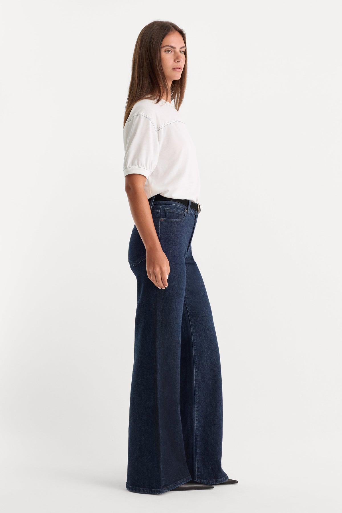 Premium GOOD WAIST PALAZZO JEANS INDIGO1153