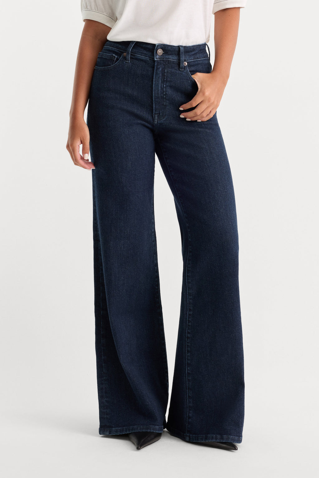 Premium GOOD PETITE PALAZZO JEANS INDIGO1153