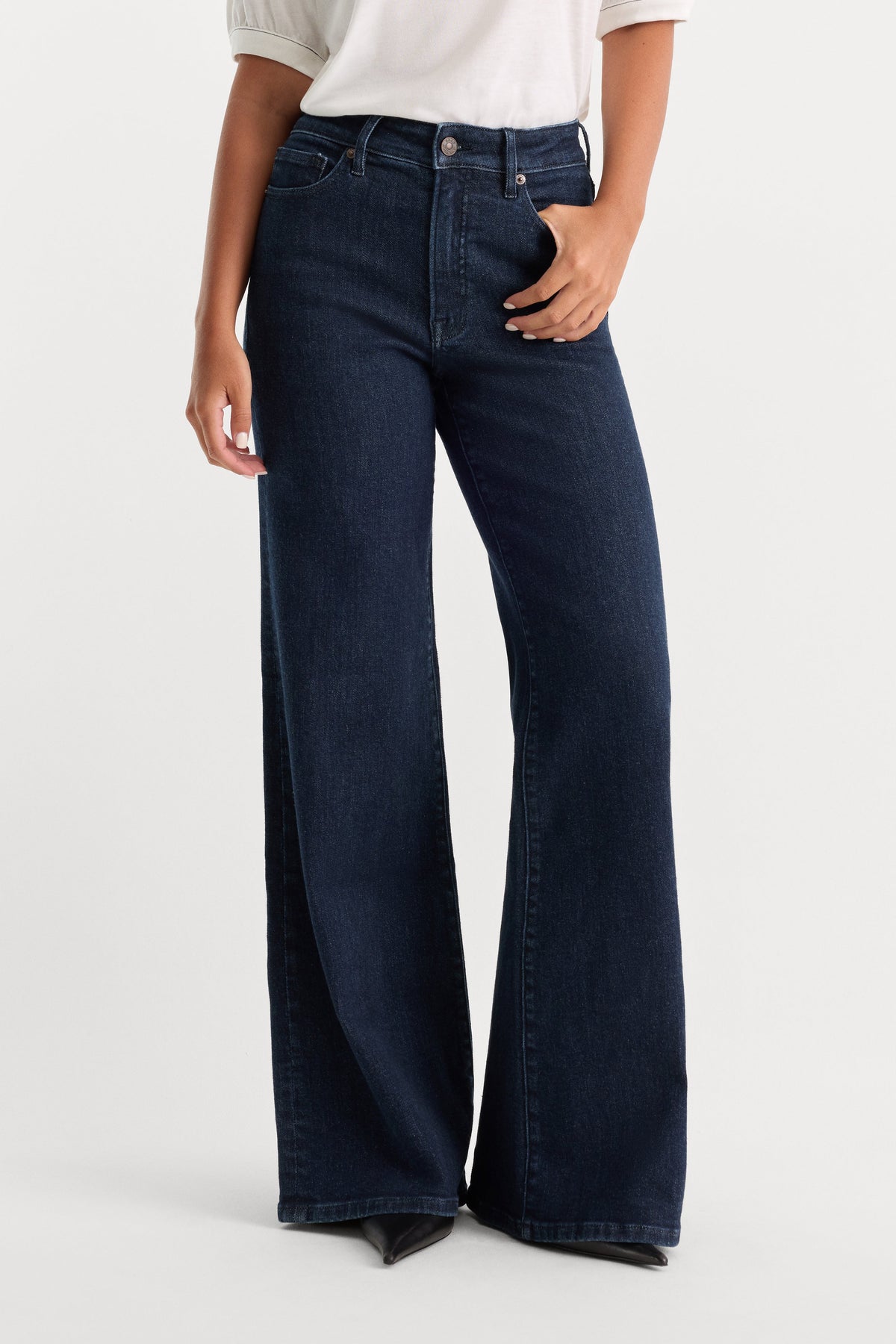 Premium GOOD PETITE PALAZZO JEANS INDIGO1153