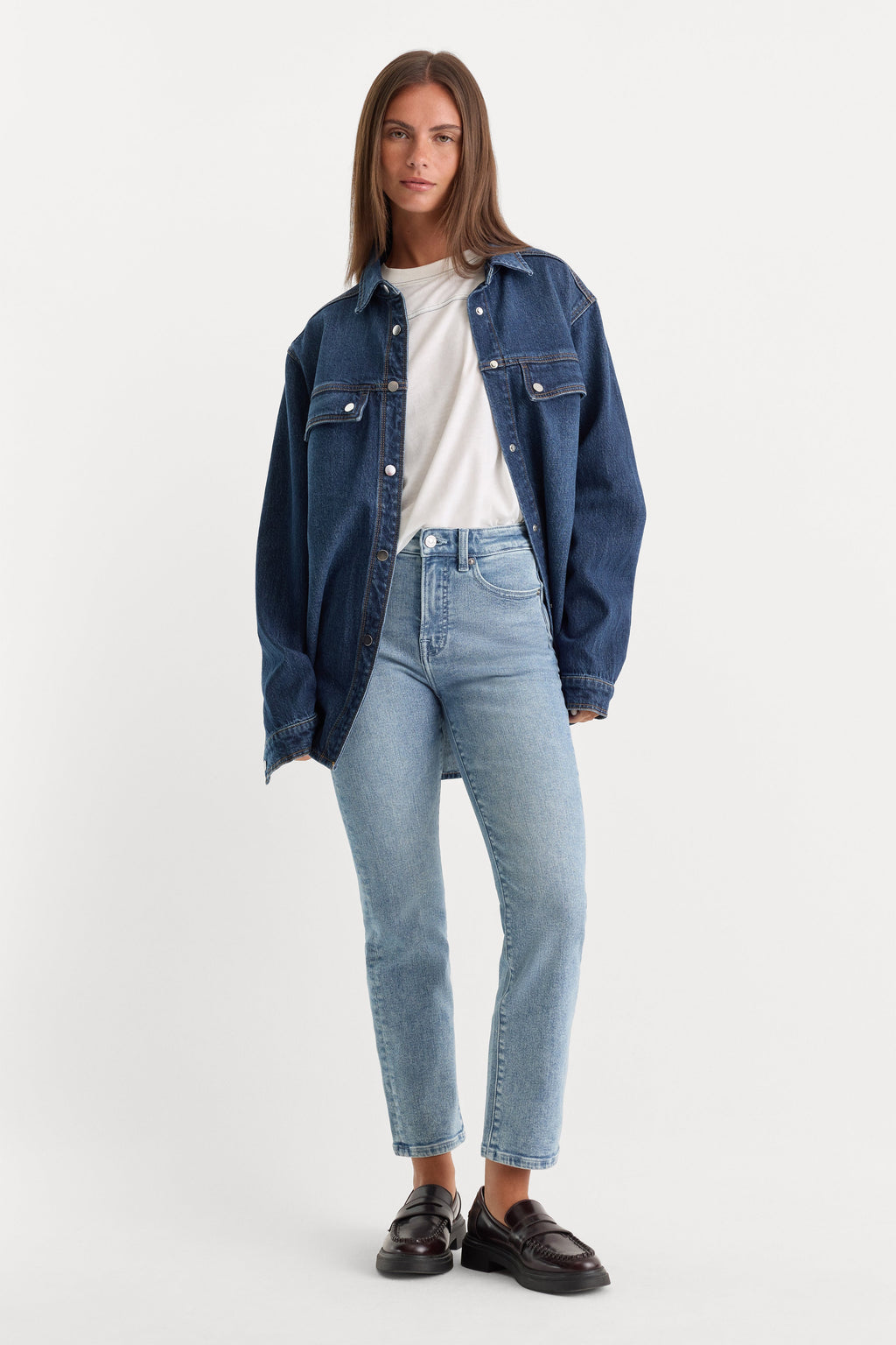 Premium GOOD LEGS STRAIGHT JEANS INDIGO1154