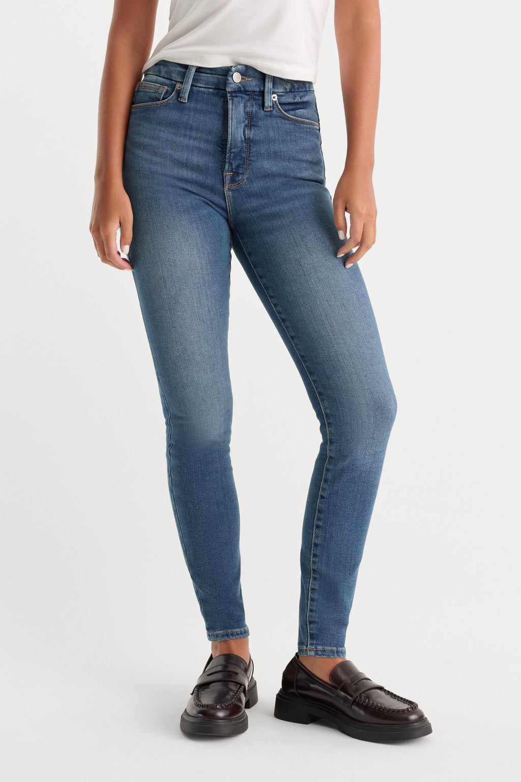 Premium GOOD WAIST SKINNY COMPRESSION JEANS INDIGO312