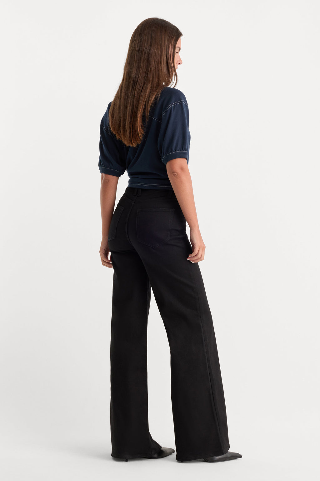 Premium NEVER FADE GOOD WAIST PALAZZO JEANS BLACK