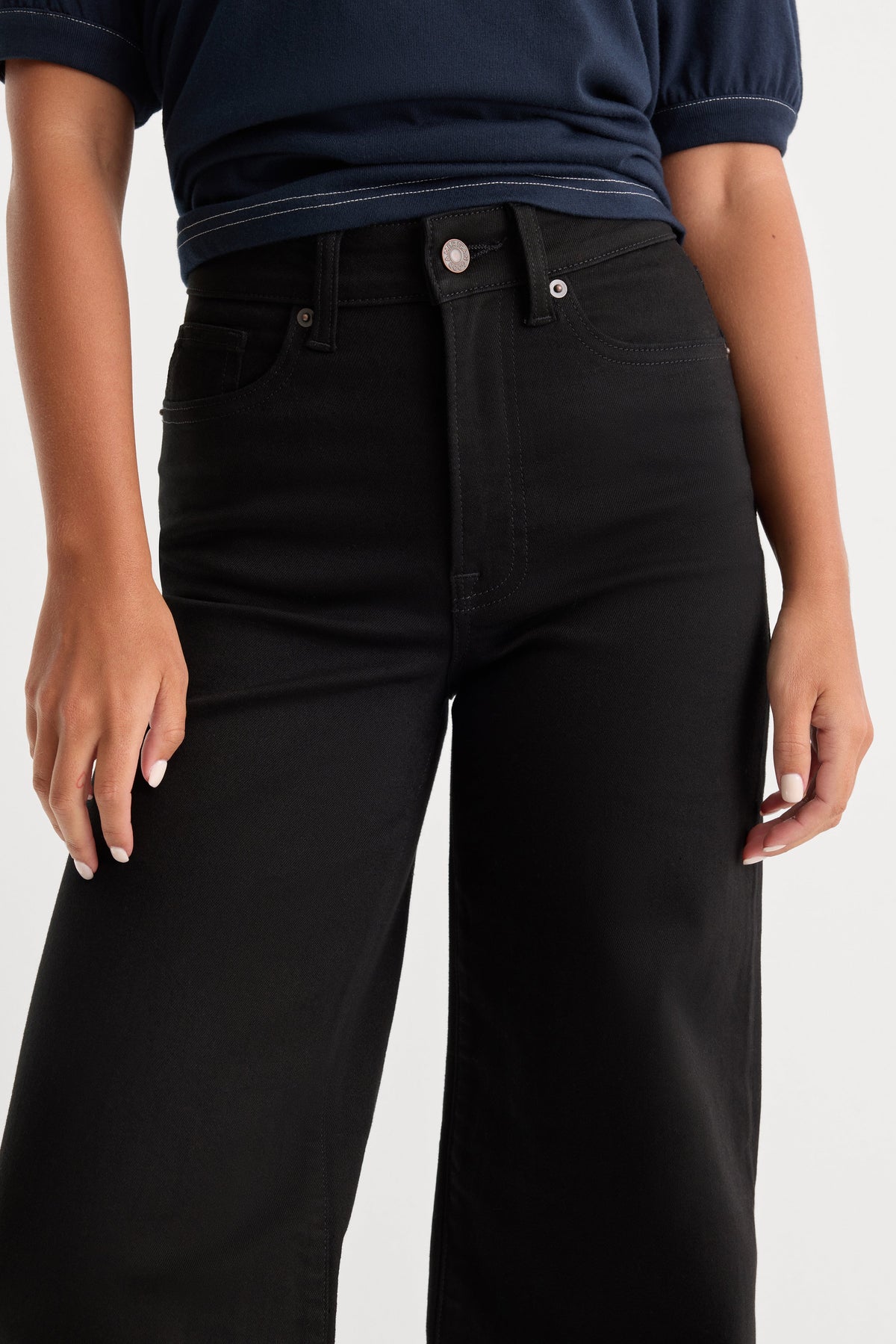 Premium NEVER FADE GOOD WAIST PALAZZO JEANS BLACK