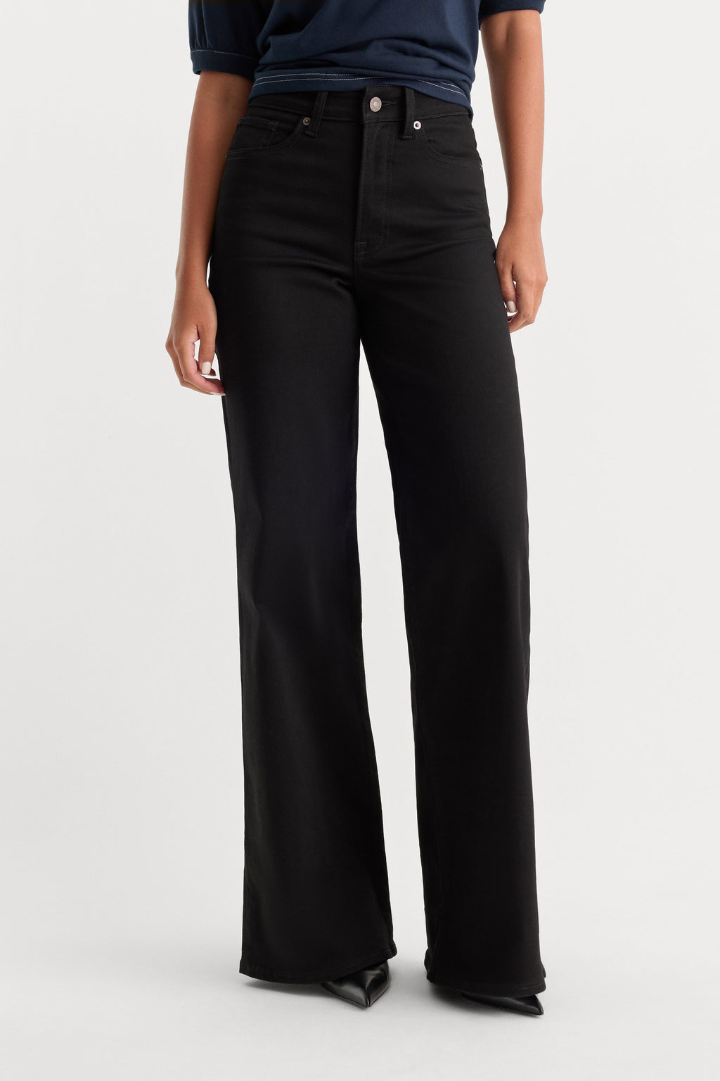 Premium NEVER FADE GOOD WAIST PALAZZO JEANS BLACK