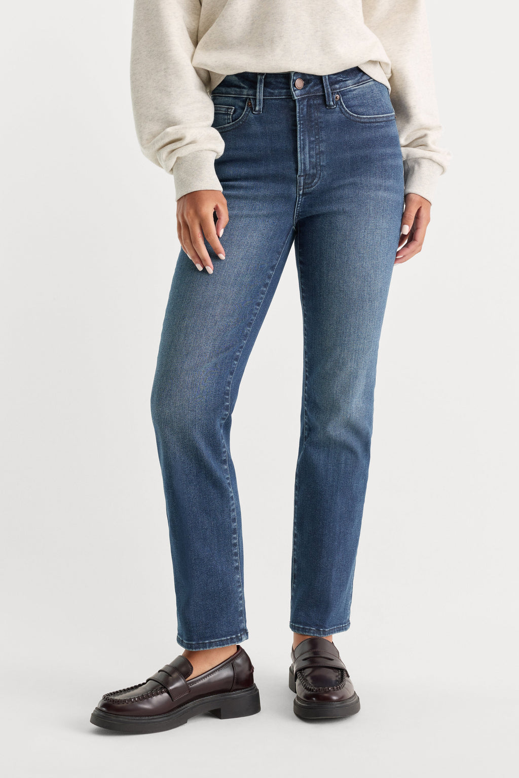 Premium ALWAYS FITS GOOD LEGS STRAIGHT JEANS INDIGO446