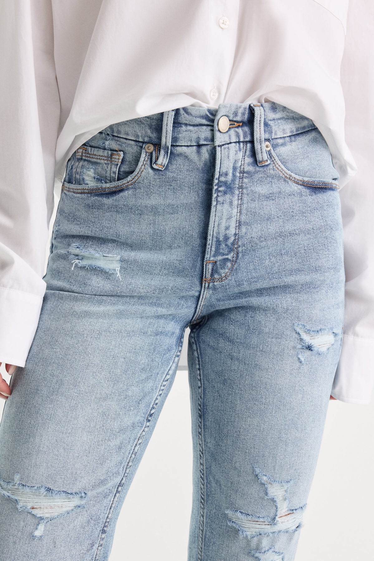 Premium GOOD ICON STRAIGHT ANKLE JEANS INDIGO1078