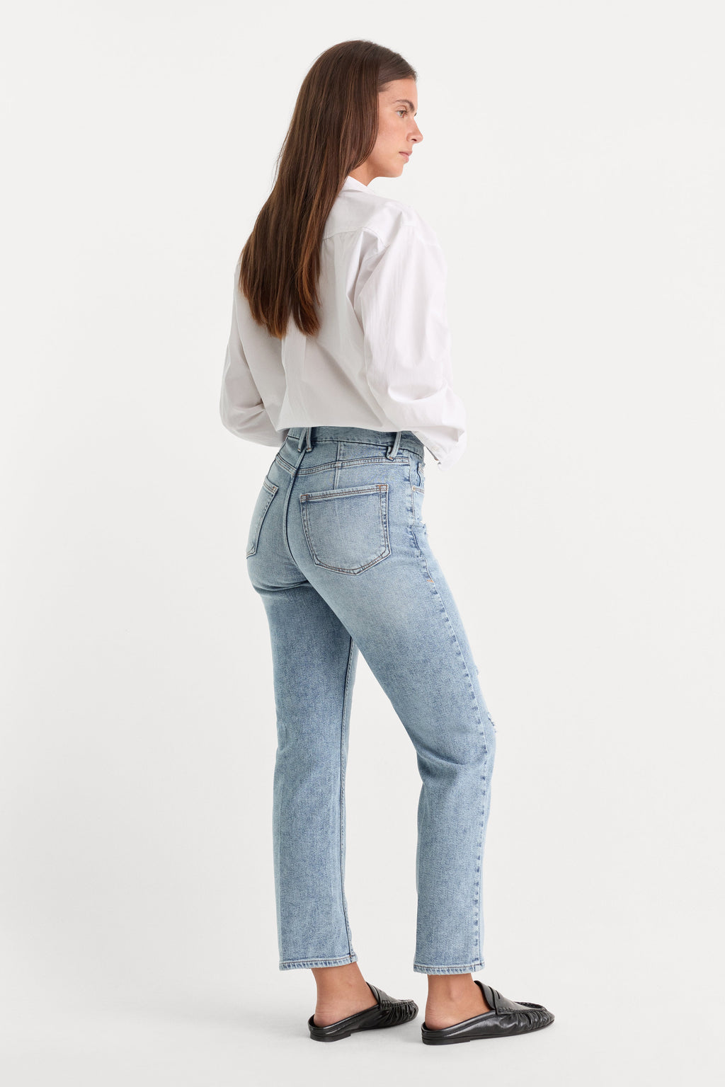 Premium GOOD ICON STRAIGHT ANKLE JEANS INDIGO1078