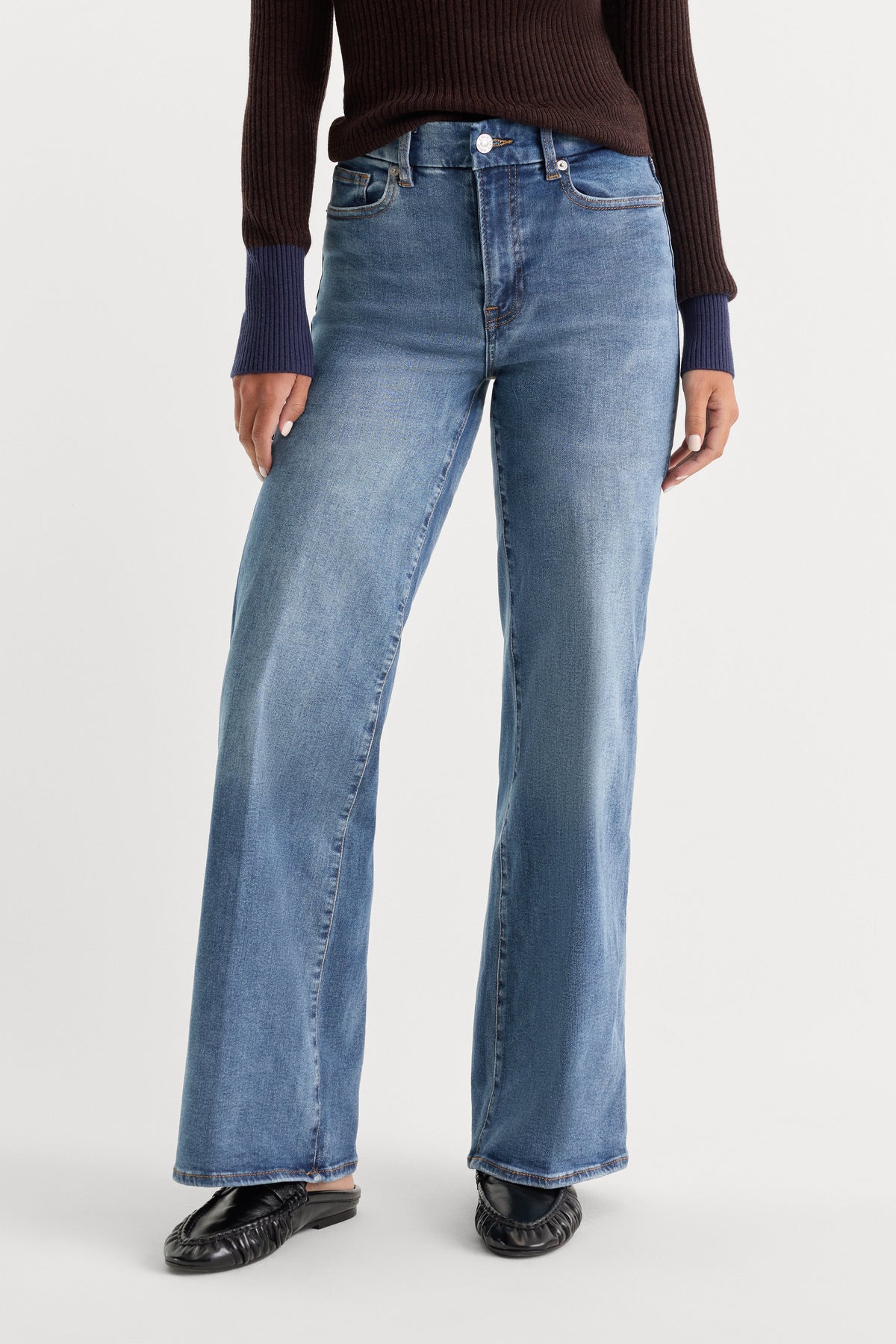 Premium ALWAYS FITS SLIM PALAZZO JEANS TAWNY