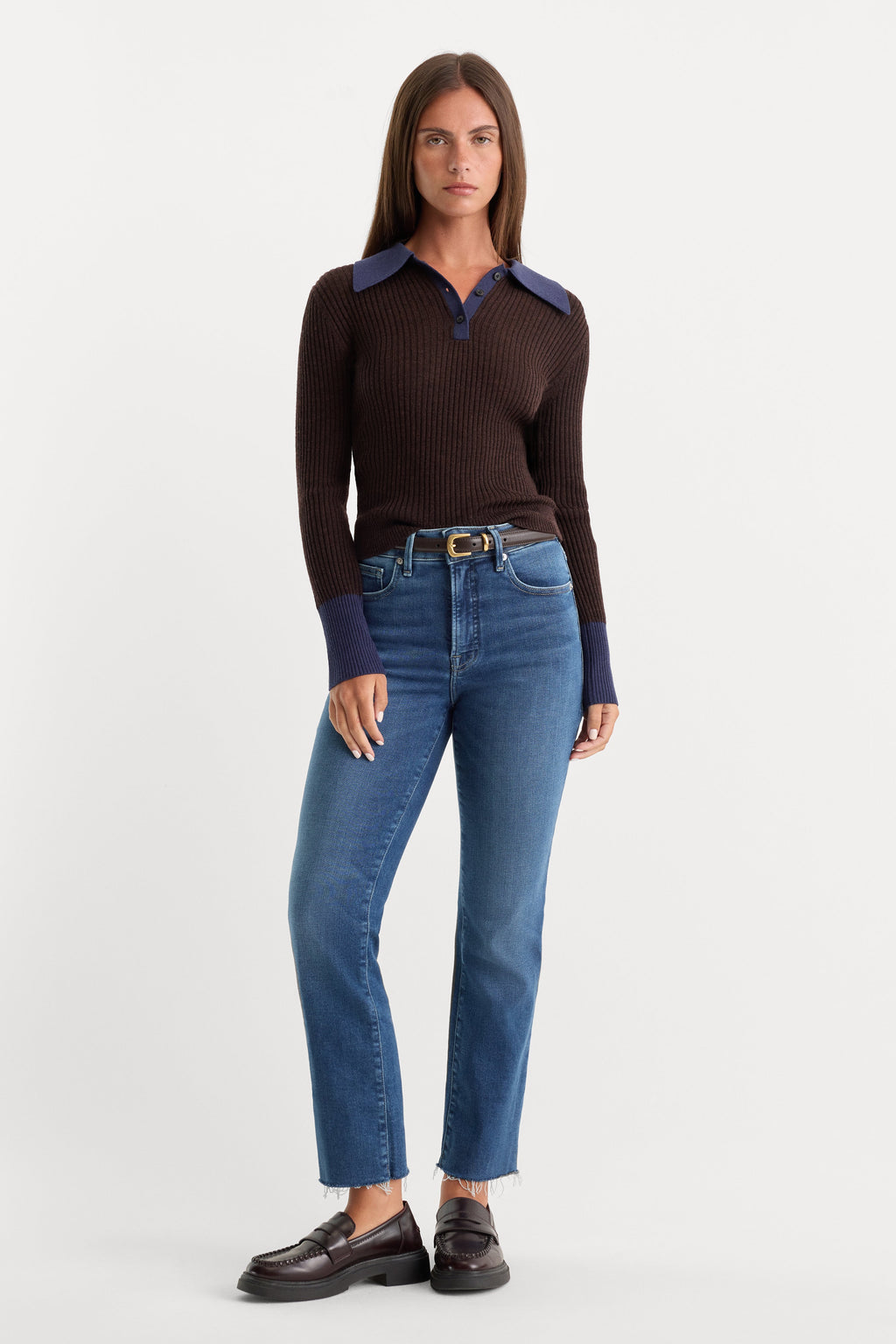 Premium SOFT TECH GOOD LEGS STRAIGHT JEANS INDIGO818