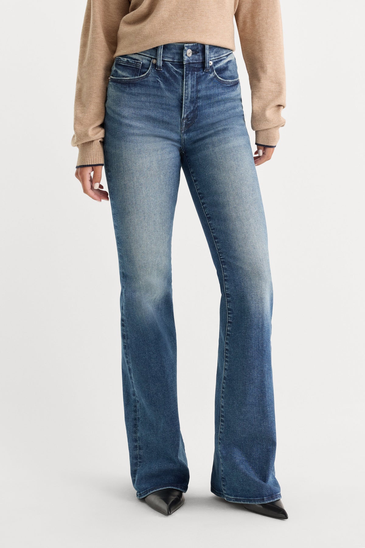 Premium ALWAYS FITS GOOD LEGS FLARE JEANS INDIGO1071