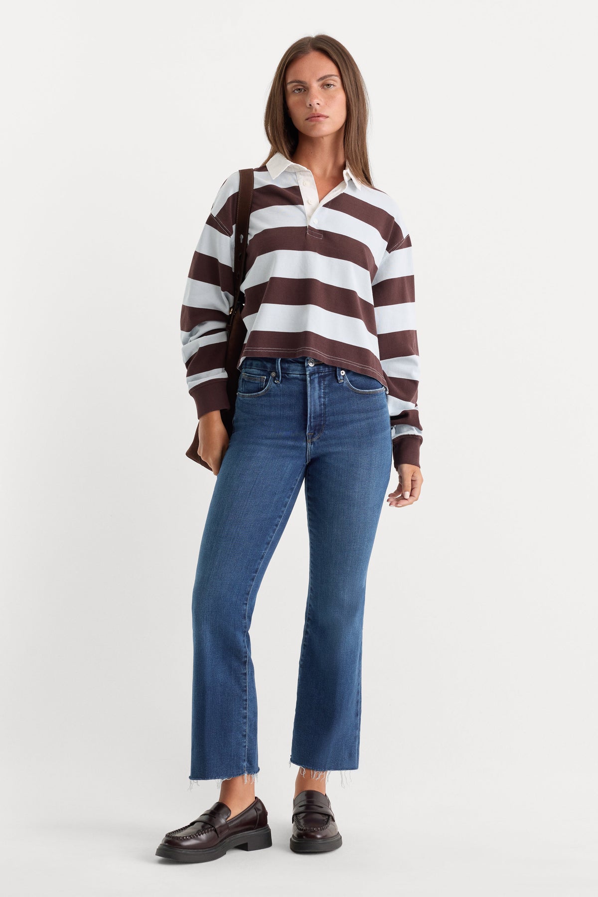 Premium SOFT TECH GOOD LEGS CROPPED MINI BOOT JEANSINDIGO818