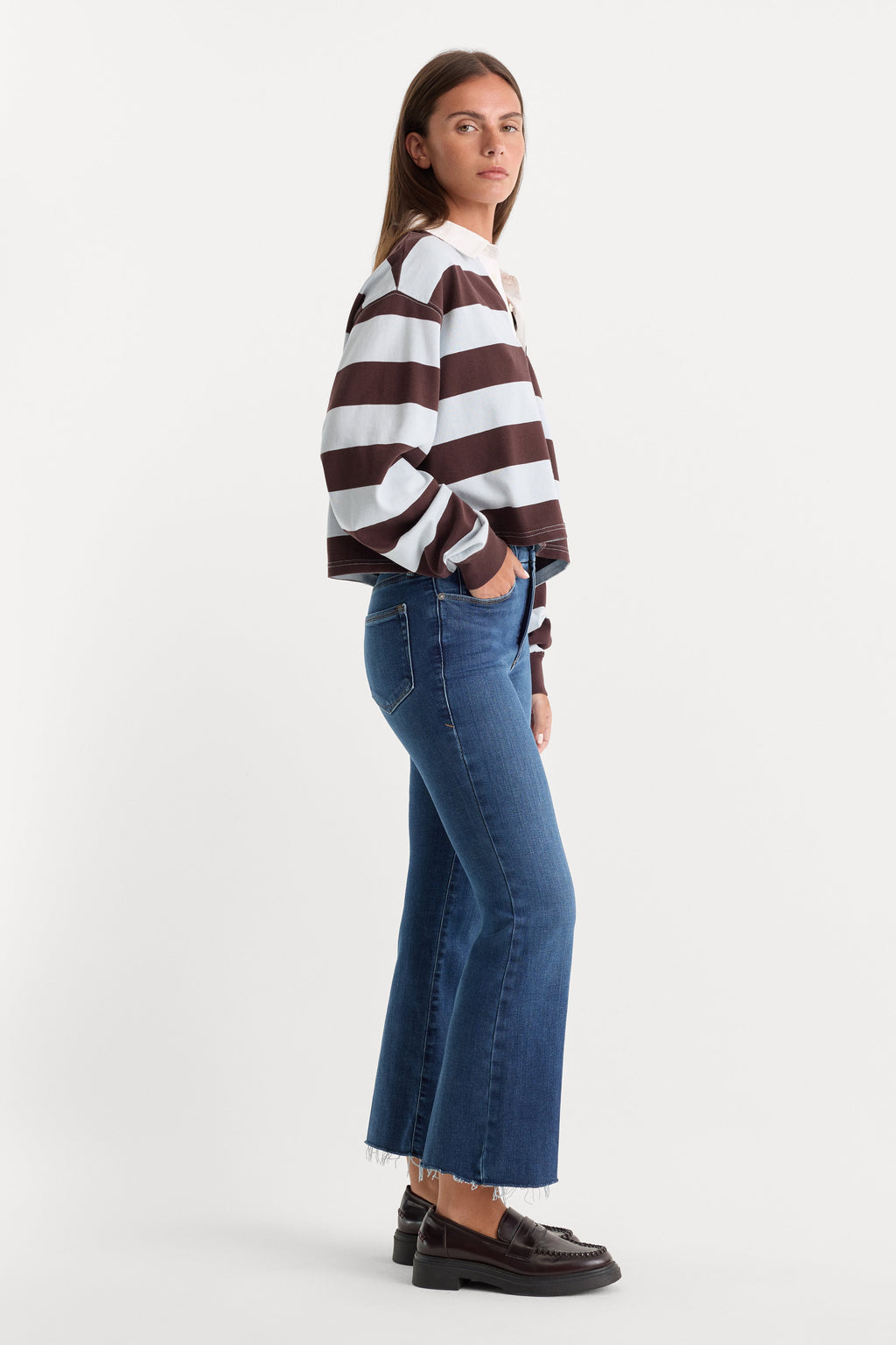 Premium SOFT TECH GOOD LEGS CROPPED MINI BOOT JEANSINDIGO818