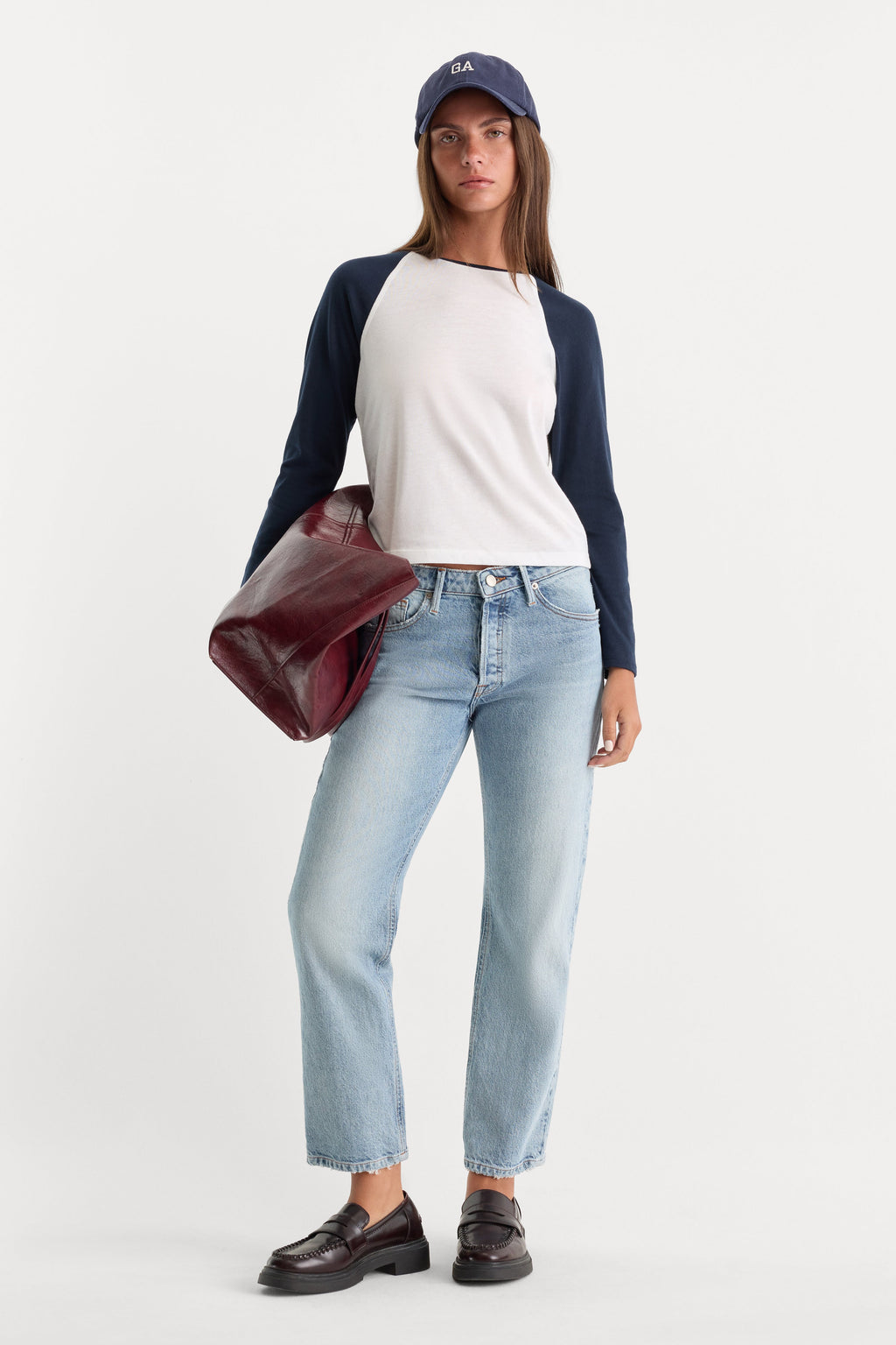 Premium VINTAGE STRAIGHT ANKLE JEANS INDIGO1220