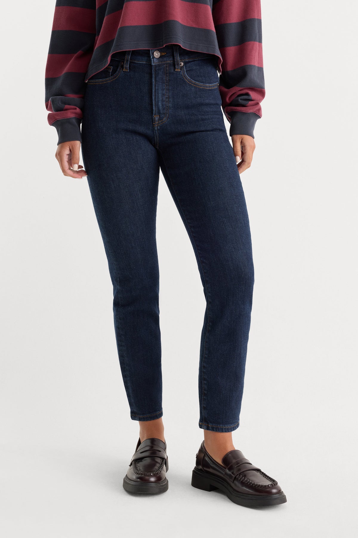 Premium GOOD LEGS STRAIGHT JEANS INDIGO1153