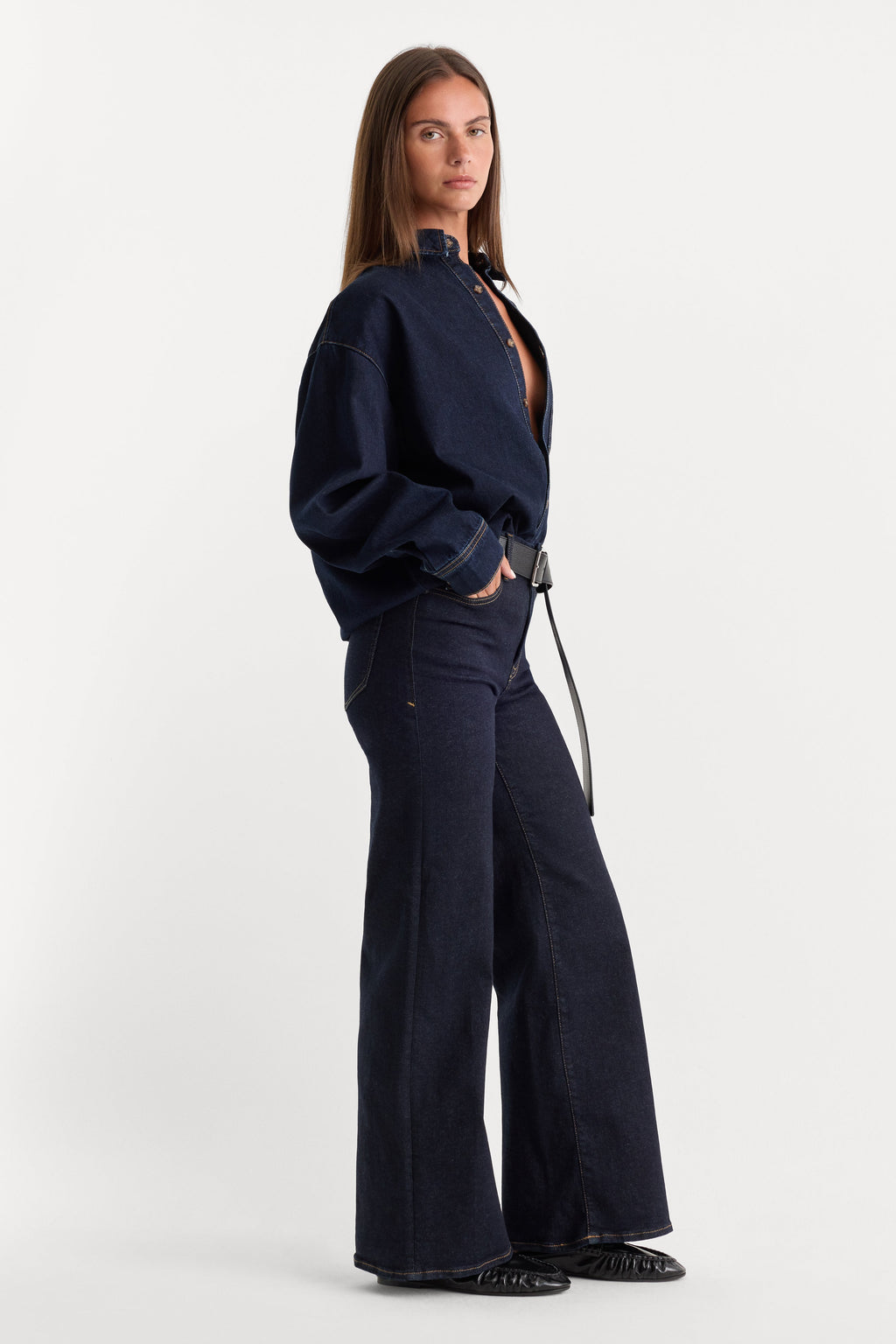 Premium ALWAYS FITS SLIM PALAZZO JEANS DENETHIC BLUE