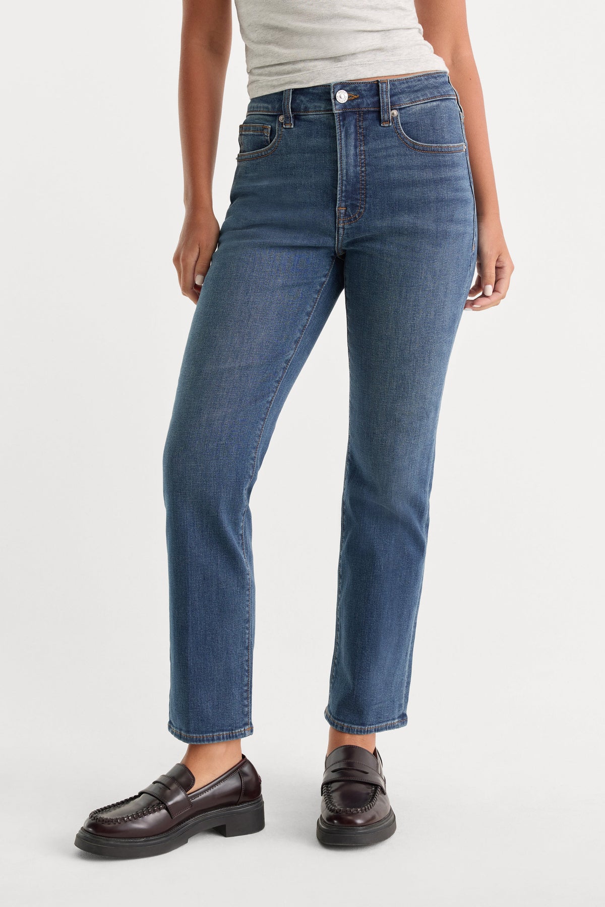 Premium GOOD LEGS STRAIGHT JEANS BLUE004