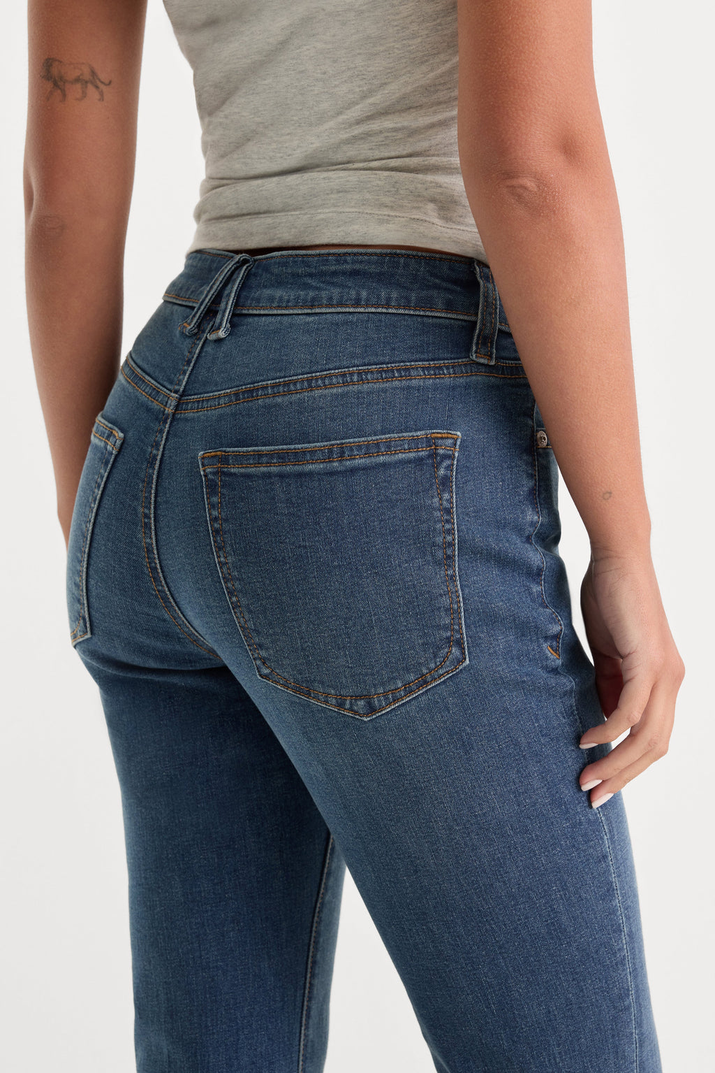 Premium GOOD LEGS STRAIGHT JEANS LONG BLUE004
